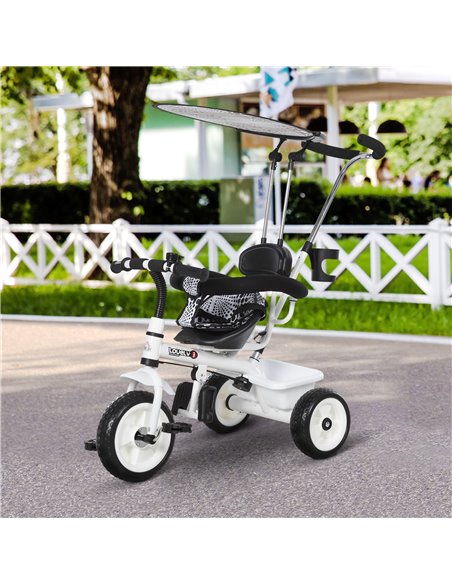 HOMCOM Baby Tricycle W/Handle-White/Black - pic 4764 | FastDaddyshop