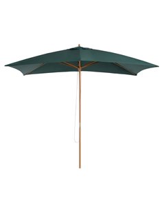 Outsunny 295L x 200W x 255Hcm Wooden Garden Parasol Umbrella, Dark Green 01-0216