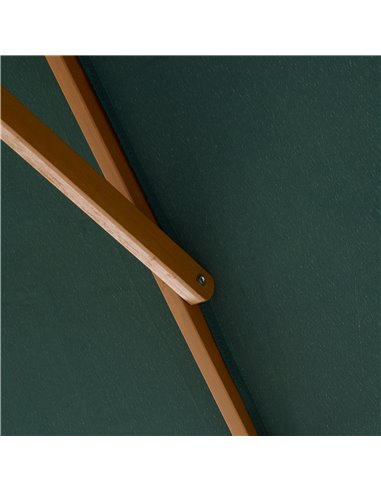 Outsunny 295L x 200W x 255Hcm Wooden Garden Patio Parasol Umbrella-Dark Green 01-0216