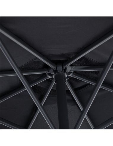Outsunny 3(m) Garden Cantilever Parasol Patio Banana Hanging Umbrella Sun Shade with Crank & Tilt, 8 Ribs and Cross Base, Black 