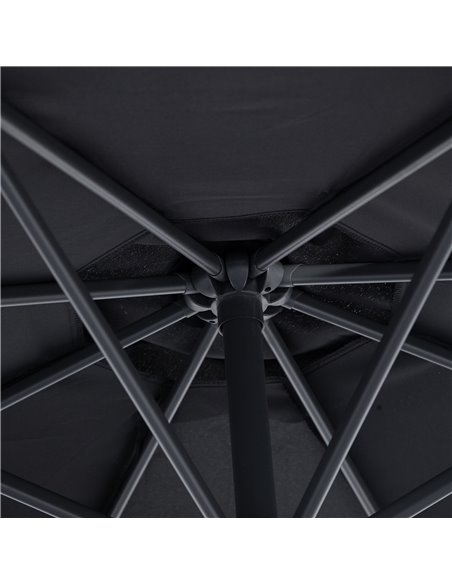 Outsunny 3(m) Garden Cantilever Parasol Patio Banana Hanging Umbrella Sun Shade with Crank & Tilt, 8 Ribs and Cross Base, Black  - pic 47656 | FastDaddyshop