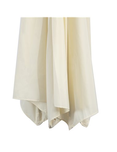 Outsunny 3(m) Garden Cantilever Parasol Patio Banana Hanging Umbrella Sun Shade with Crank & Tilt, 8 Ribs and Cross Base, Cream 