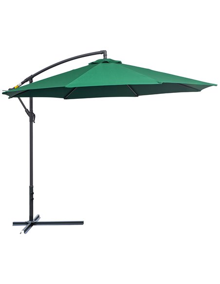 Outsunny 3(m) Garden Banana Parasol Hanging Cantilever Umbrella, Green 01-0219 - pic 47668 | FastDaddyshop