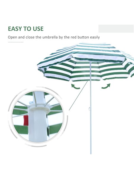 Outsunny Large 1.8m Patio Garden Beach Sun Crank Umbrella Sunshade Folding Tilt Crank Parasol New 01-0220 - pic 47680 | FastDaddyshop
