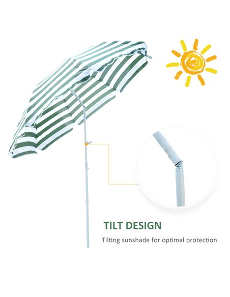 Outsunny Large 1.8m Patio Garden Beach Sun Crank Umbrella Sunshade Folding Tilt Crank Parasol New 01-0220 - pic 47681 | FastDaddyshop
