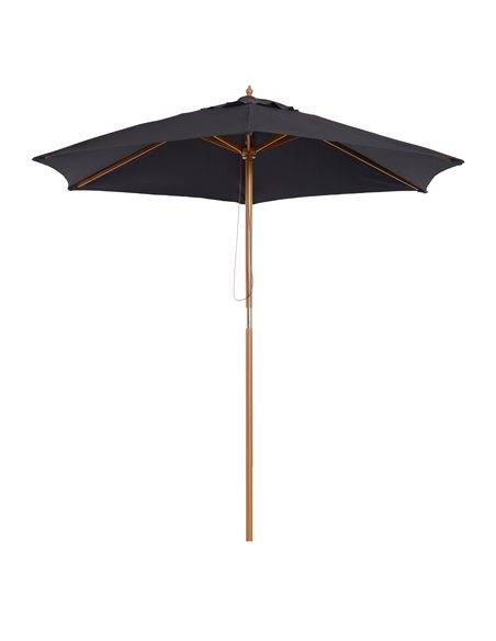 Outsunny 2.5m Wooden Garden Patio Parasol Umbrella, Black 01-0211 - pic 47686 | FastDaddyshop