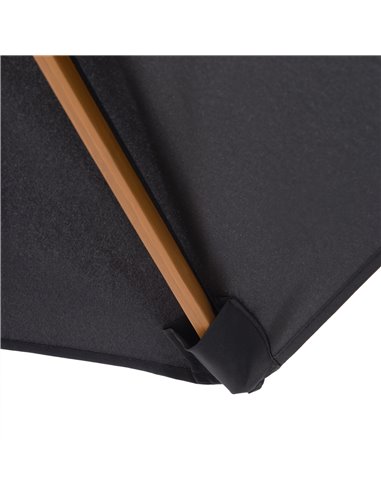 Outsunny 2.5m Wooden Garden Patio Parasol Umbrella-Black 01-0211