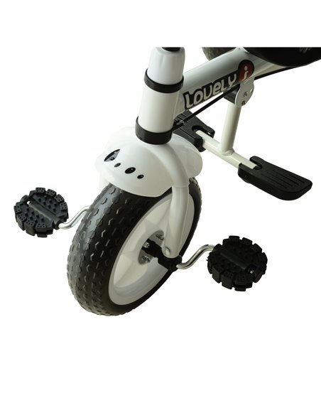 HOMCOM Baby Tricycle W/Handle-White/Black - pic 4770 | FastDaddyshop