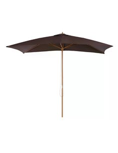 Outsunny 2 x 3m Wooden Garden Parasol Umbrella, Dark Coffee 01-0580