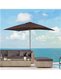 Outsunny 2 x 3m Wooden Garden Parasol Umbrella, Dark Coffee 01-0580 2