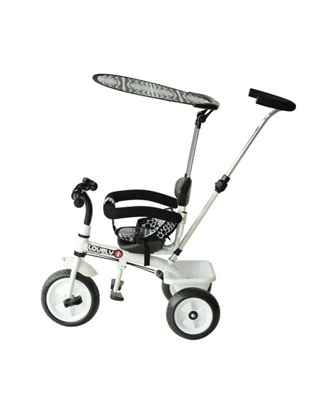 HOMCOM Baby Tricycle W/Handle-White/Black - pic 4771 | FastDaddyshop