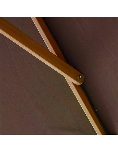 Outsunny Garden Parasol Umbrella Wooden Sun Umbrella Outdoor Sun Shade Canopy, Dark Coffee，2 x 3m 01-0580