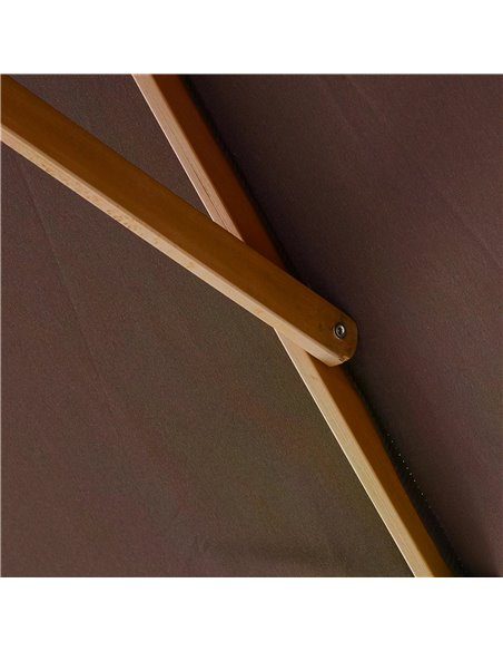 Outsunny Garden Parasol Umbrella Wooden Sun Umbrella Outdoor Sun Shade Canopy, Dark Coffee，2 x 3m 01-0580 - pic 47712 | FastDaddyshop