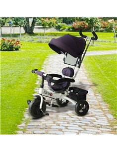 HOMCOM Baby Tricycle W/Handle-White/Purple