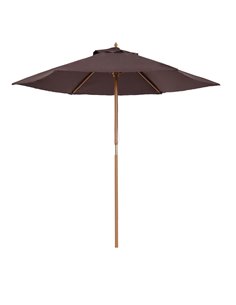 Outsunny 2.5m Wooden Garden Parasol Umbrella Canopy, Coffee 01-0582