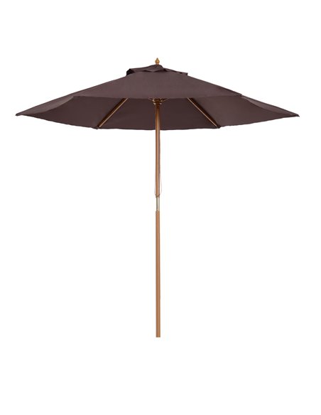 Outsunny 2.5m Wooden Garden Parasol Umbrella Canopy, Coffee 01-0582 - pic 47722 | FastDaddyshop