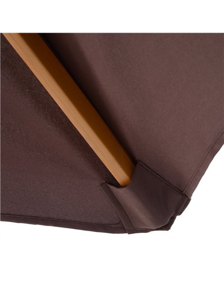 Outsunny 2.5m Wood Wooden Garden Parasol Sun Shade Patio Outdoor Umbrella Canopy New(Coffee) 01-0582 - pic 47729 | FastDaddyshop