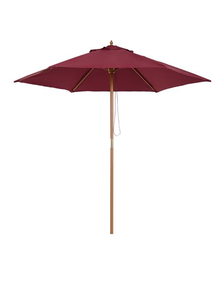 Outsunny 2.5m Wooden Garden Parasol Umbrella, Red Wine 01-0583 - pic 47731 | FastDaddyshop