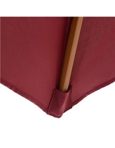 Outsunny 2.5m Wooden Garden Parasol Umbrella-Red Wine 01-0583