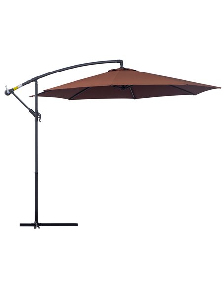 Outsunny 3 m Hanging Umbrella Parasol, Coffee 01-0585 - pic 47749 | FastDaddyshop