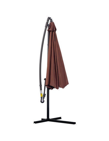 Outsunny 3 m Hanging Umbrella Parasol-Coffee 01-0585 - pic 47756 | FastDaddyshop