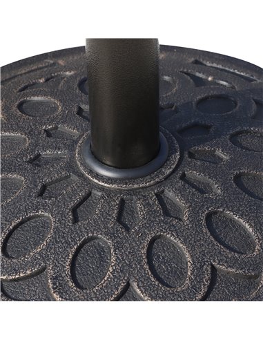Outsunny 14kg Round Garden Parasol Base Holder Decorative Resin Market Umbrella Stand with Adjustable Coupler, Bronze 01-0898
