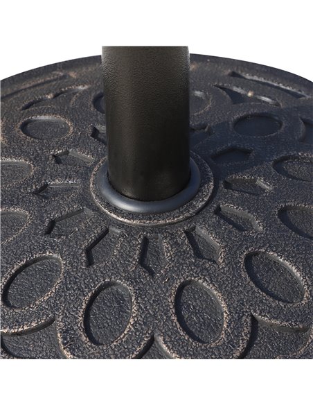 Outsunny 14kg Round Garden Parasol Base Holder Decorative Resin Market Umbrella Stand with Adjustable Coupler, Bronze 01-0898 - pic 47766 | FastDaddyshop