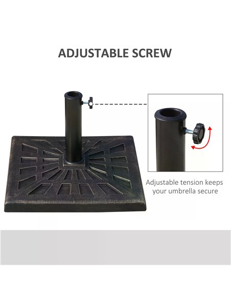 Outsunny 15kg Parasol Base Durable Patterned Colophony Garden Patio Square Umbrella Stand Base Stand Bronze 01-0899 - pic 47770 | FastDaddyshop