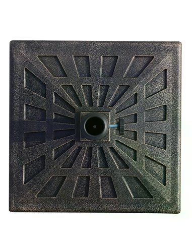 Outsunny 15kg Parasol Base Durable Patterned Colophony Garden Patio Square Umbrella Stand Base Stand Bronze 01-0899