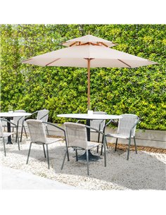 Outsunny Outdoor Parasol Umbrella, Beige 840-025 2