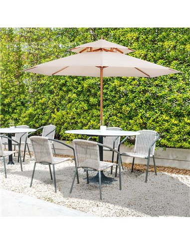 Outsunny Outdoor Parasol Umbrella, Beige 840-025