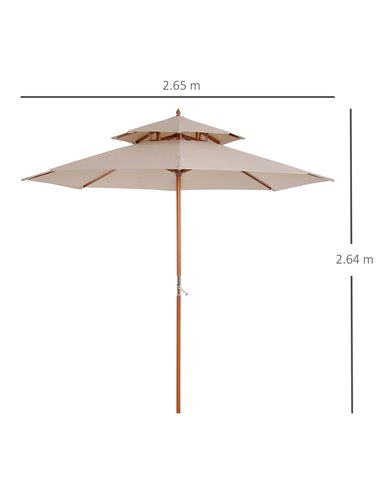Outsunny Outdoor Umbrella Beige 840-025