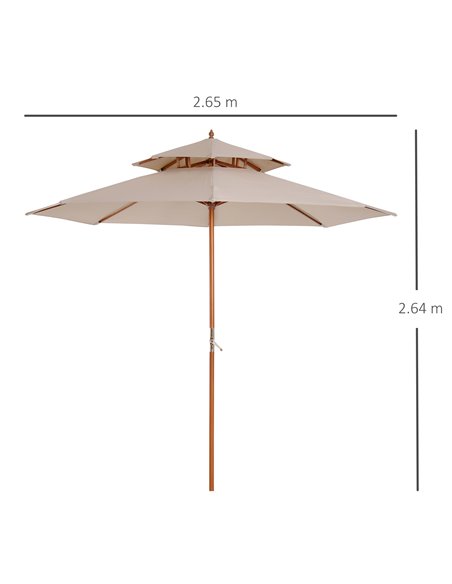 Outsunny Outdoor Umbrella Beige 840-025 - pic 47778 | FastDaddyshop