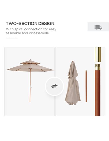 Outsunny Outdoor Umbrella Beige 840-025