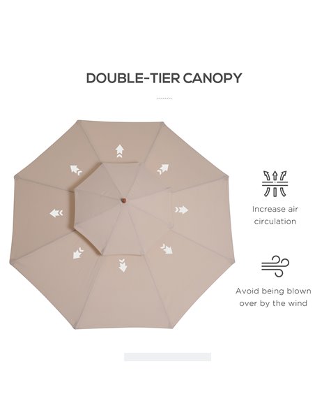 Outsunny Outdoor Umbrella Beige 840-025 - pic 47781 | FastDaddyshop