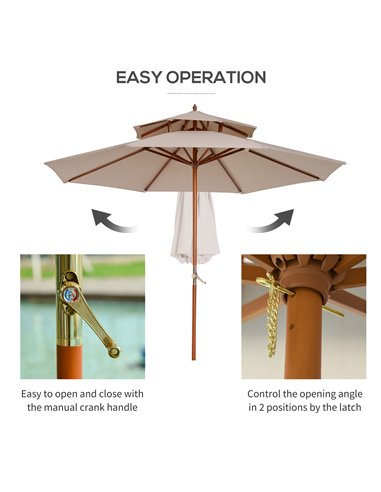 Outsunny Outdoor Umbrella Beige 840-025