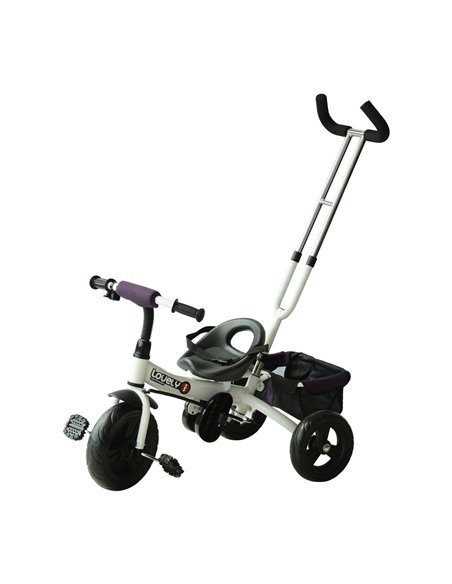 HOMCOM Baby Tricycle W/Handle-White/Purple - pic 4779 | FastDaddyshop