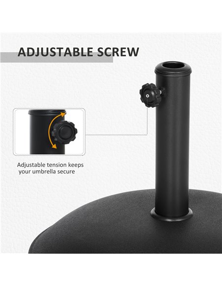 Outsunny 20kg Parasol Base Heavy Duty Cement Umbrella Base Round-Grey/Black 840-040 - pic 47797 | FastDaddyshop
