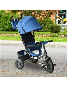 HOMCOM Baby Ride on Tricycle W/Canopy-Blue