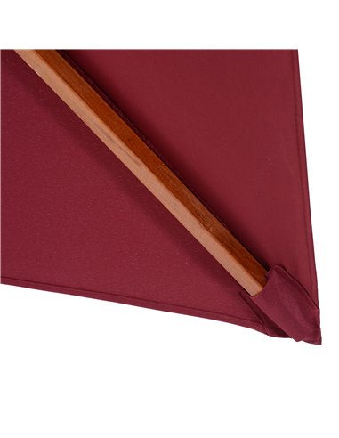 Outsunny 3m Patio Umbrella Bamboo Umbrella Parasol-Wine Red 840-116