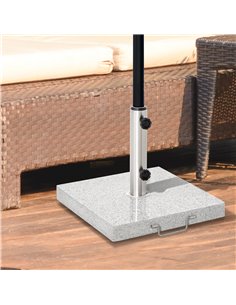 Outsunny 28kg Garden Umbrella Base Durable Parasol Holder, Marble 840-117 2