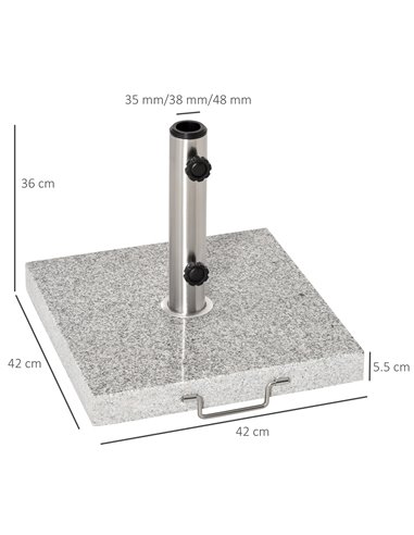 Outsunny 28kg Garden Umbrella Base Durable Parasol Holder Patio Furniture Outdoor Sunshade Marble Stand 840-117