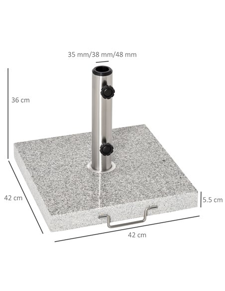 Outsunny 28kg Garden Umbrella Base Durable Parasol Holder Patio Furniture Outdoor Sunshade Marble Stand 840-117 - pic 47814 | FastDaddyshop