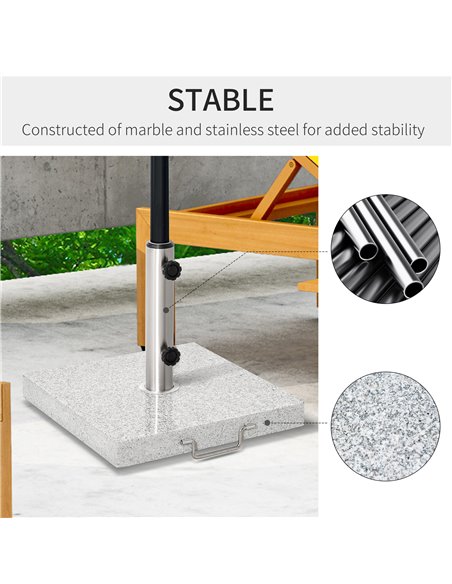 Outsunny 28kg Garden Umbrella Base Durable Parasol Holder Patio Furniture Outdoor Sunshade Marble Stand 840-117 - pic 47815 | FastDaddyshop