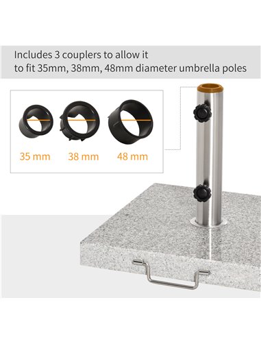 Outsunny 28kg Garden Umbrella Base Durable Parasol Holder Patio Furniture Outdoor Sunshade Marble Stand 840-117