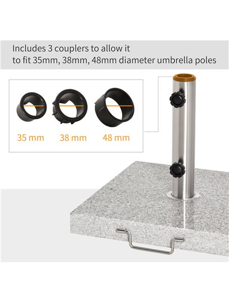 Outsunny 28kg Garden Umbrella Base Durable Parasol Holder Patio Furniture Outdoor Sunshade Marble Stand 840-117 - pic 47817 | FastDaddyshop