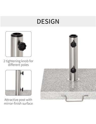 Outsunny 28kg Garden Umbrella Base Durable Parasol Holder Patio Furniture Outdoor Sunshade Marble Stand 840-117