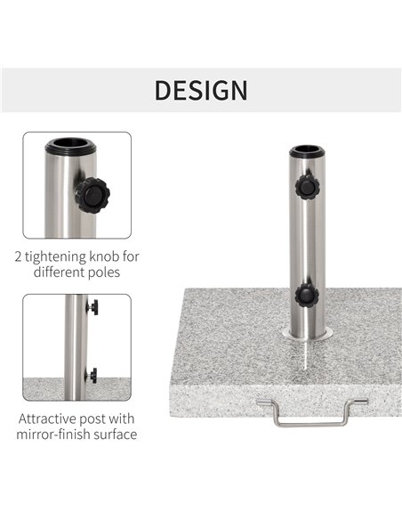 Outsunny 28kg Garden Umbrella Base Durable Parasol Holder Patio Furniture Outdoor Sunshade Marble Stand 840-117 - pic 47818 | FastDaddyshop