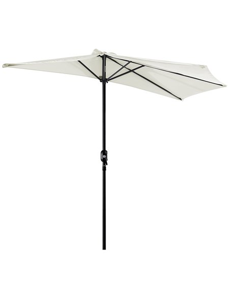 Outsunny 2.7m Balcony Half Parasol 5 Steel Ribs Construction, Cream White 84D-007CW - pic 47821 | FastDaddyshop