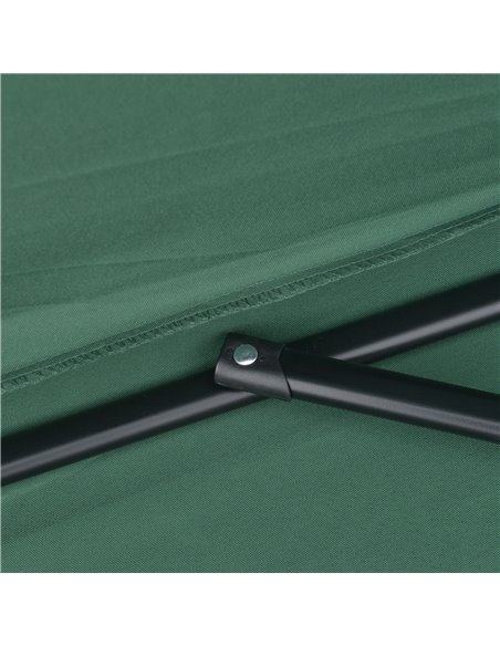 Outsunny 2.7m Balcony Half Parasol 5 Steel Ribs Construction Garden Outdoor Umbrella Green 84D-007GN - pic 47838 | FastDaddyshop